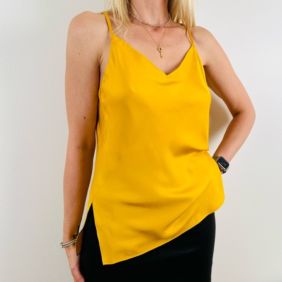 Rag & Bone Cove Sleeveless Silk Scoopback Old Gold Camisole Tank Top MSRP $295 - Picture 3 of 12